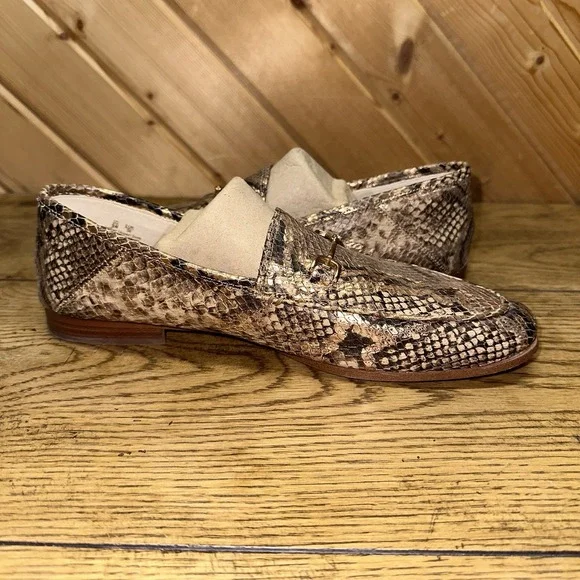 Sam Edelman Loraine Bit Gold Snake Print Loafers Classic | Women's 9M $150 - Picture 6 of 10